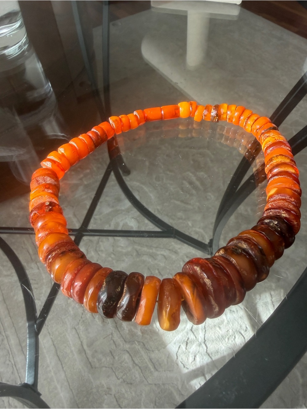 Vintage Soviet USSR Amber Necklace 70g, 60+ Years Old, Large Amber Beads - Picture 3 of 10